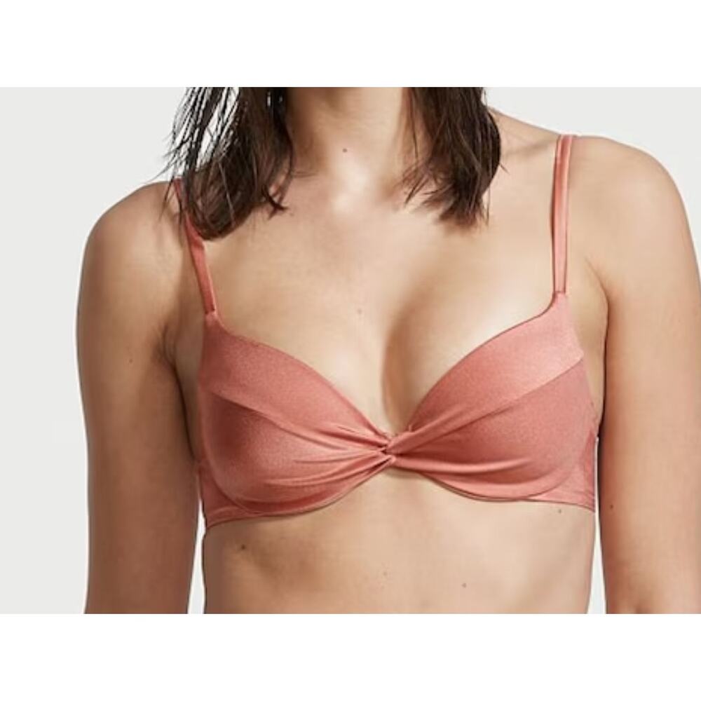 Victoria's Secret Swim Twist bikini top in canyon rose, 36C